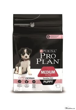 PRO PLAN Optiderma Medium Puppy Про План Медиум Паппи корм для щенков средних пород с чувствительной кожей - лосось, рис, 12 кг