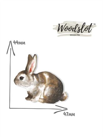 Кролик серый  - Брошь/ значок - 592