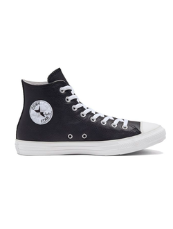 Кеды Converse All Star Leather черные высокие кожаные