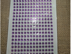 Стразы на липкой основе, цвет фиолетовый, диаметр 5 мм