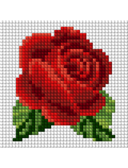 Мини набор Алмазной мозаики Красная роза-10х10см.