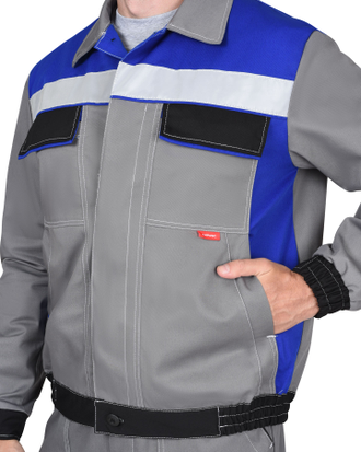 Куртка 4120 средне-серая с васильковым и СОП