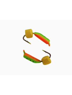 Мормышка вольфр. МАСТИВ 2 художественный (зел.), кубик, 0,4гр. (сырный) арт.664