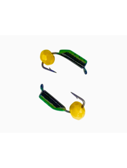 Мормышка вольфр. МАСТИВ Безнасадка 2,5 зелёный+чёрный, гр шарик, 0,6гр. (сырный) арт.942