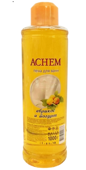 Пена для ванн Achem "Абрикос и йогурт", 1000 мл