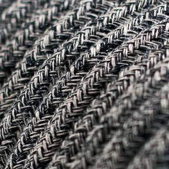 Текстильный кабель Cab.S81 Black Onyx Tweed Cottonural Linen  Черный Оникс твид Натур лен