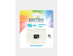 Карта памяти Perfeo microSD 16GB High-Capacity (Class 10) w/o Adapter economy series