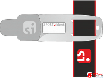 Эластичное крепление для чипа на палец (резинка), 14 cm, ЧЕРНОЕ с красной линией и логотипом