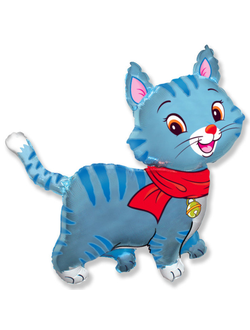 Фольгированный шар с гелием "Милый котенок голубой"