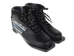 Ботинки лыжные TREK Skiing NN75 НК, черные, лого серый, размеры 38/39/40/41/43/44/46