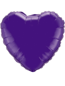 Шар фольгированный с гелием "Сердце фиолетовое" 45см