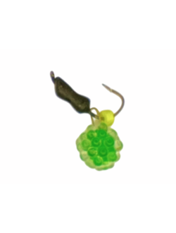 25-13-403/ Мормышка вольфр. "Народная" "МУРАВЕЙ" Ø2,5 с лыской + подв.икринка светонак. зеленая, вес 0,6гр (уп-ка 10шт.)
