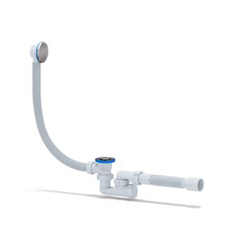 Сифон для ванны АНИ клик-клак с выпуском и переливом регулируемый с гибкой трубой 375х40х50 (EC255)