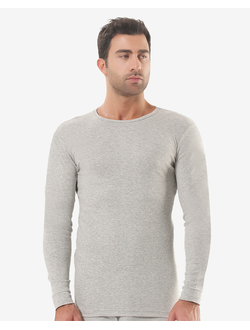 Серая утепленная мужская футболка с длинным рукавом Oztas 1021 в интернет-магазине VamKomfort