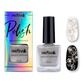 Лак для стемпинга Metallic 07 жемчужный металлик ParisNail 10 мл