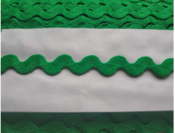 Тесьма волнистая, цена за 1 метр, ширина 0,5 см, цвет зеленый
