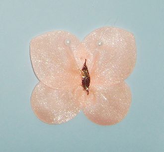 Бабочка, пепельно-розовая, 4,5*3,5см.