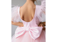 Розовое пышное детское платье  с перьями на крылышках "Балерина" 122 размер