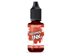 алкогольные чернила Cernit alcohol ink, цвет-fire red 495 (огненно красный), объем-20 мл
