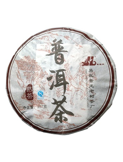 Чай прессованный пуэр шу бин ча, 357 г, "Пуэр Ча", завод Цзинлун, 2016 г.