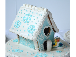 пряничный домик со снегурочкой и маршмеллоу