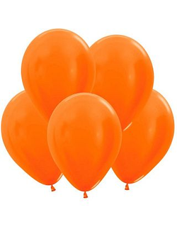 Воздушный шар с гелием "Оранжевый металл" 30 см