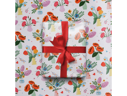 Бумага упаковочная глянцевая "Вазы в цветах", 70 х 100 см, 1 лист