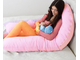 Подушка для беременных с шариками формы U 340 х 35 см + наволочка на молнии хлопок сердечки на розовом