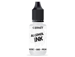 алкогольные чернила Cernit alcohol ink, цвет-pearl white 085 (перламутровый белый), объем-20 мл