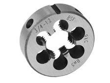 Плашка ВИЗ круглая для дюймовой резьбы УИТВОРТА (BSF), угол 55°, сталь 9ХС, DIN EN 22 568