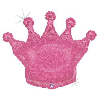 G 36 Фигура Корона розовая Голография / Glittering Crown Pink / 1 шт /