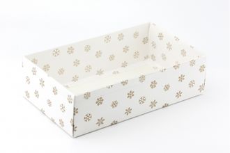 Коробка подарочная ВЫСОКАЯ 5П-В с Прозрачной крышкой (25*15* выс 7 см), Снежинки