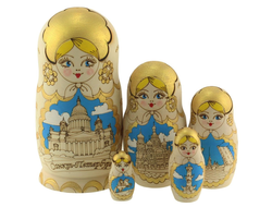 Матрёшка Санкт-Петербург 5-и кукольная 150*70 с росписью