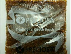 Бисер чешский preciosa рубка 10/0, коричневая прозрачная (10090), 50 грамм