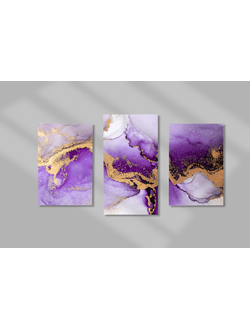 Модульная картина "Абстракция фиолетовая" 3в1