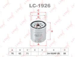 Фильтр масляный Lynx LC-1926