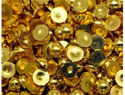 Полубусины,  цвет золотой, диаметр 6 мм, вес упаковки 50 гр