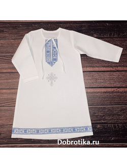 Крестильная рубашка для мальчика "Таинство Крещения", 100% хлопок, размеры от 3-х до 14 лет, можно вышить любое имя, цена от