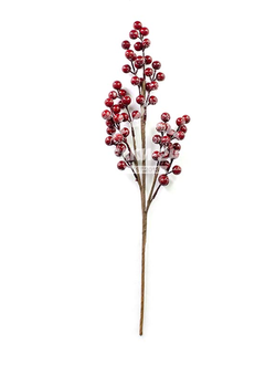 Ветка искусственная снежная с ягодами 50 см