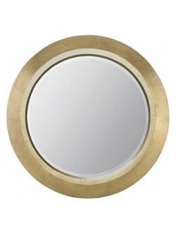 Зеркало круглое в золотой раме, в виде широкого и глубокого кольца.
