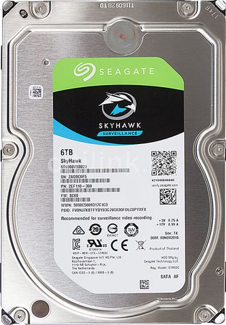 Жесткий диск SEAGATE Skyhawk ST6000VX001, 6Тб, HDD, SATA III, 3.5&quot;