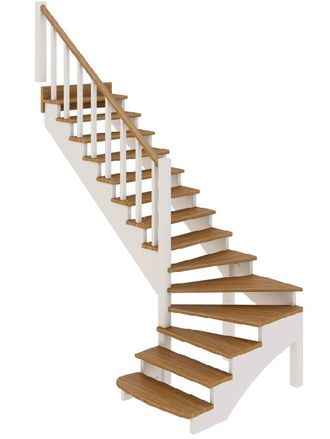Готовая лестница К 001 в Костроме! Модель серийной лестницы из сосны к-001м1.