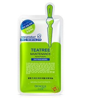 BIOAQUA Маска-салфетка для лица с Зеленым Чаем Teatree, 30 гр. 799346