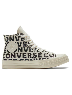 Кеды Converse Chuck 70 черно-белые высокие с надписью