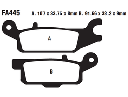 Тормозные колодки EBC FA445R задние левые для Yamaha Grizzly 700/550