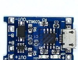 Модуль (плата) зарядки аккумулятора 1A (TP4056) , вход Micro-USB