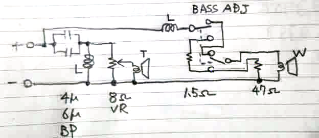 Схема кроссовера акустической системы Victor SX-3