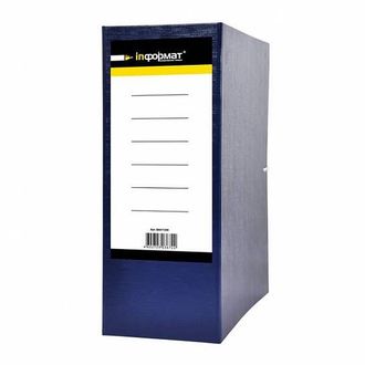 Короб архивный INFORMAT, бумвинил, 10 см, 2 х/б завязки, цвет синий, до 900л. 065962