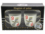 Набор из 2-х кружек с ложками &quot;Kiоролева&quot;( покер) , 23*8*14 см.