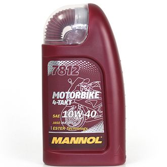 08063и (7812) Масло моторное MANNOL 4-Takt Motorbike 10W40 синтетическое для спорт. и турист. мотоциклов 1 л.